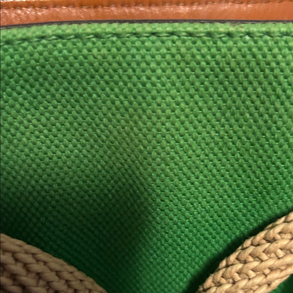 New Michael Kors Green Tote Bag with Tan Accents - Picture 6 of 8